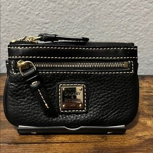 Dooney & Bourke Black Leather Coin Pouch